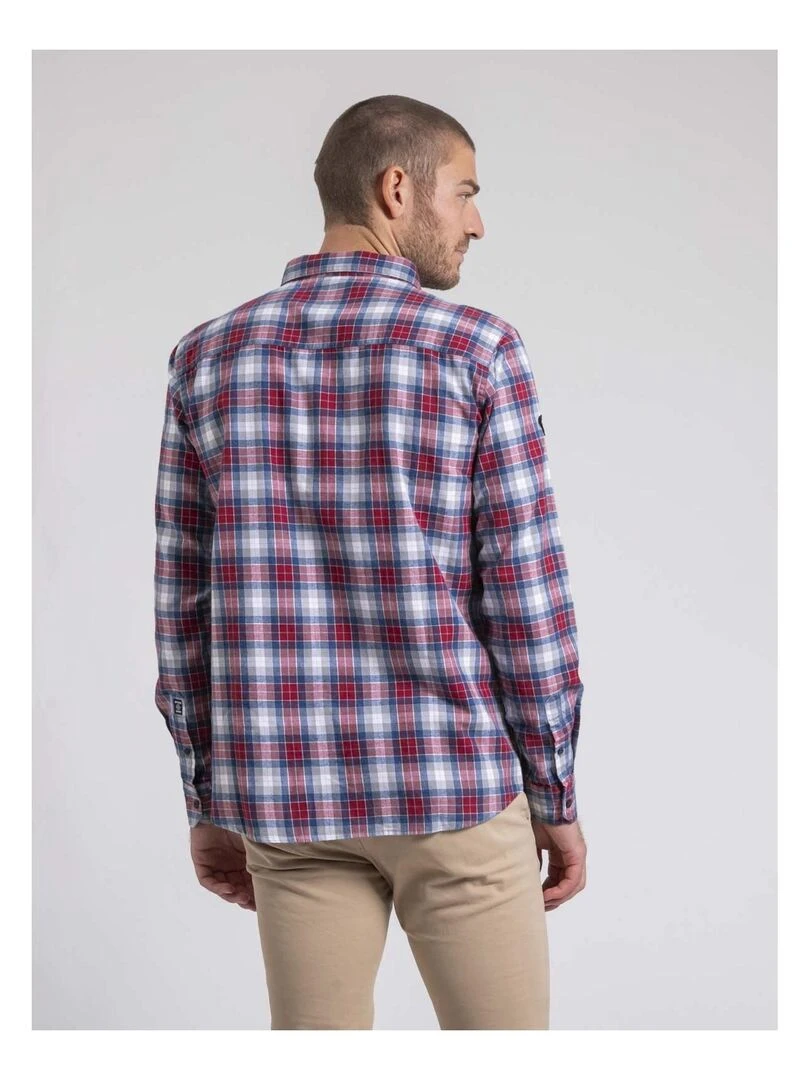 Chemise manches longues carreaux pur coton flanelle TADONOL Rouge