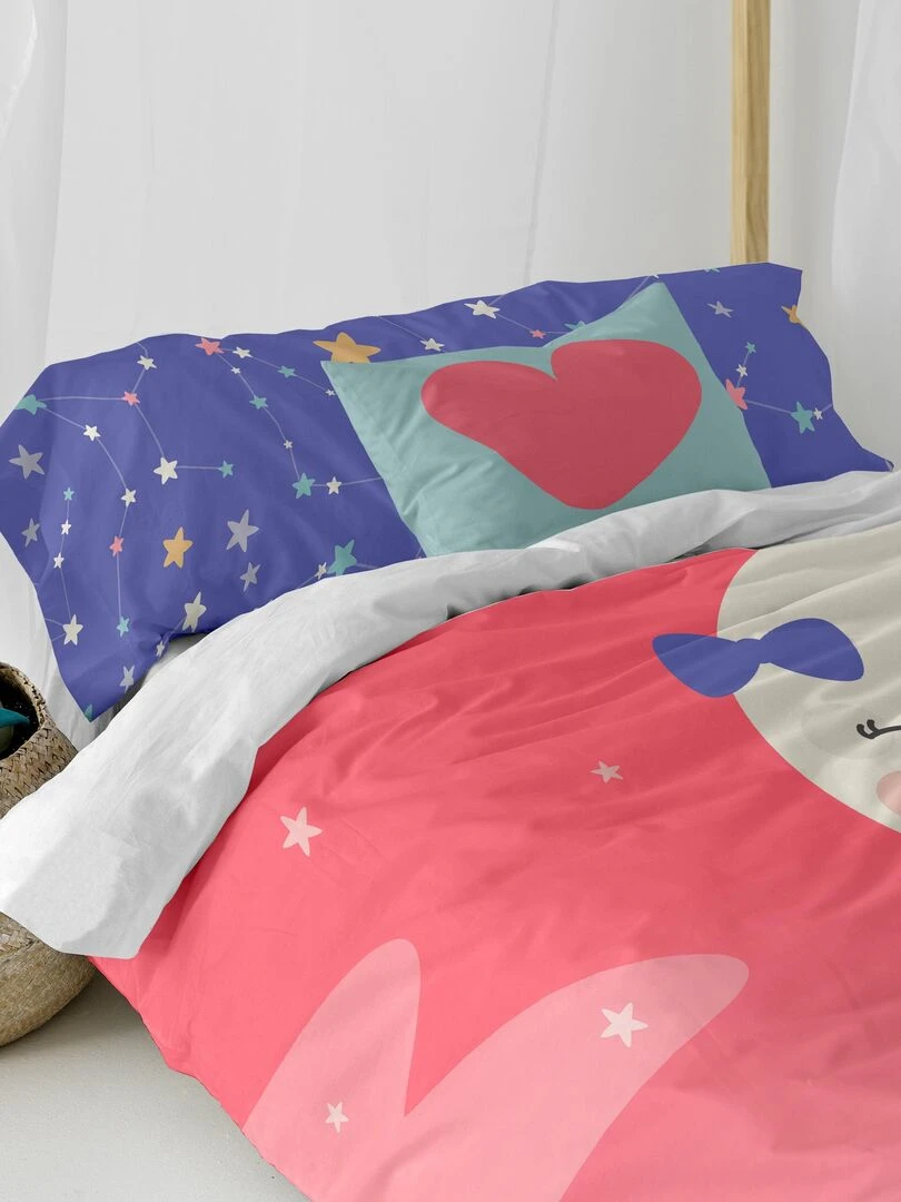 Parure housse de couette 2 pièces Moon dream "Happyfriday" Multicolore