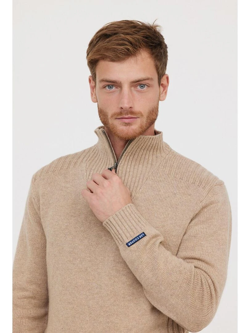 Lee Cooper   Pull laine straight CHAR   Beige argile