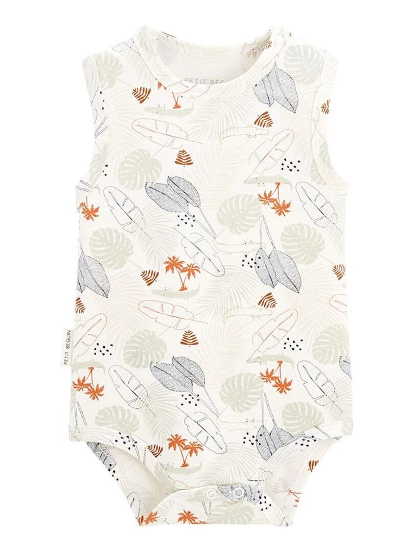 Lot de 2 bodies bébé sans manches Sian   Ecru