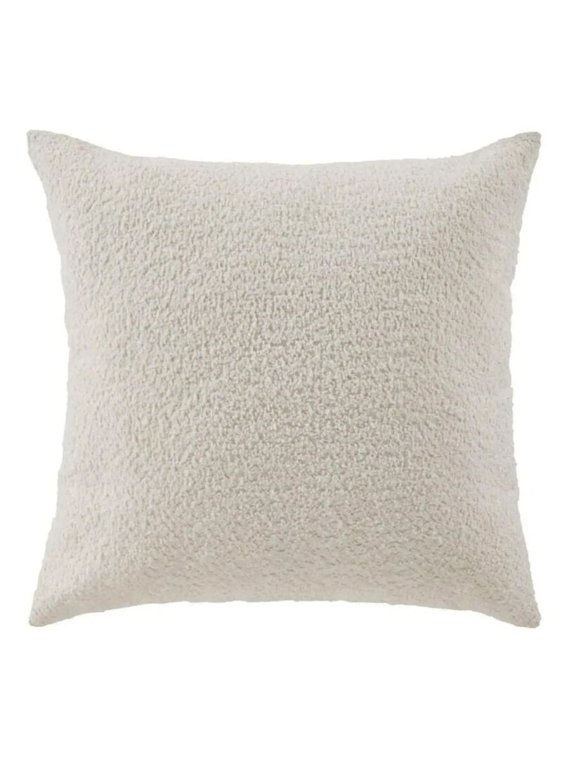 Housse de coussin Effet peau de mouton Ecru