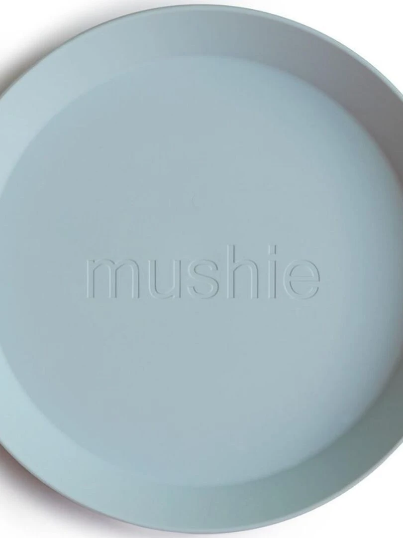 Lot de 2 assiettes rondes Mushie Powder Blue Mushie Bleu