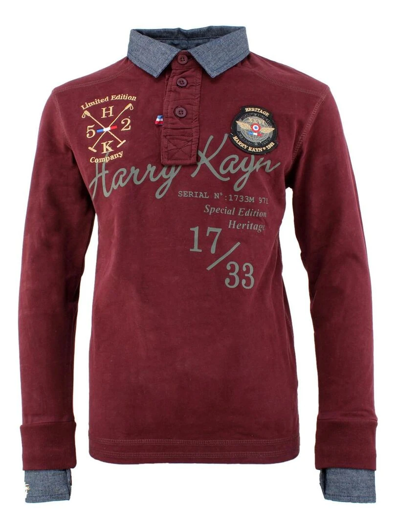 Polo manches longues garçon ECAZBA HARRY KAYN Bordeaux