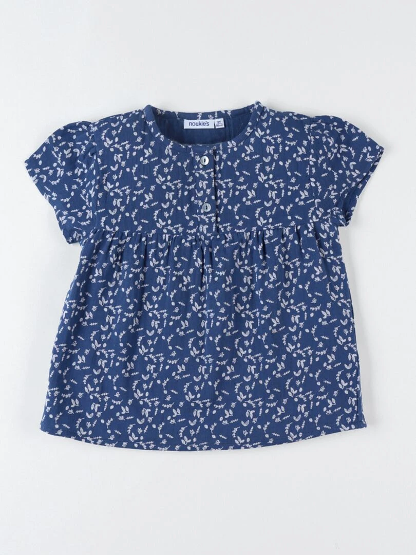 Blouse à manches courtes à imprimé végétal Noukie's Bleu