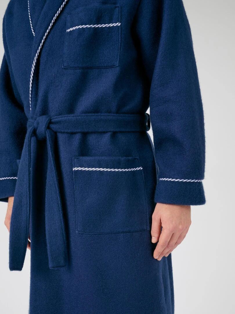 Robe de chambre en molleton Courtelle® manches longues Damart Bleu marine
