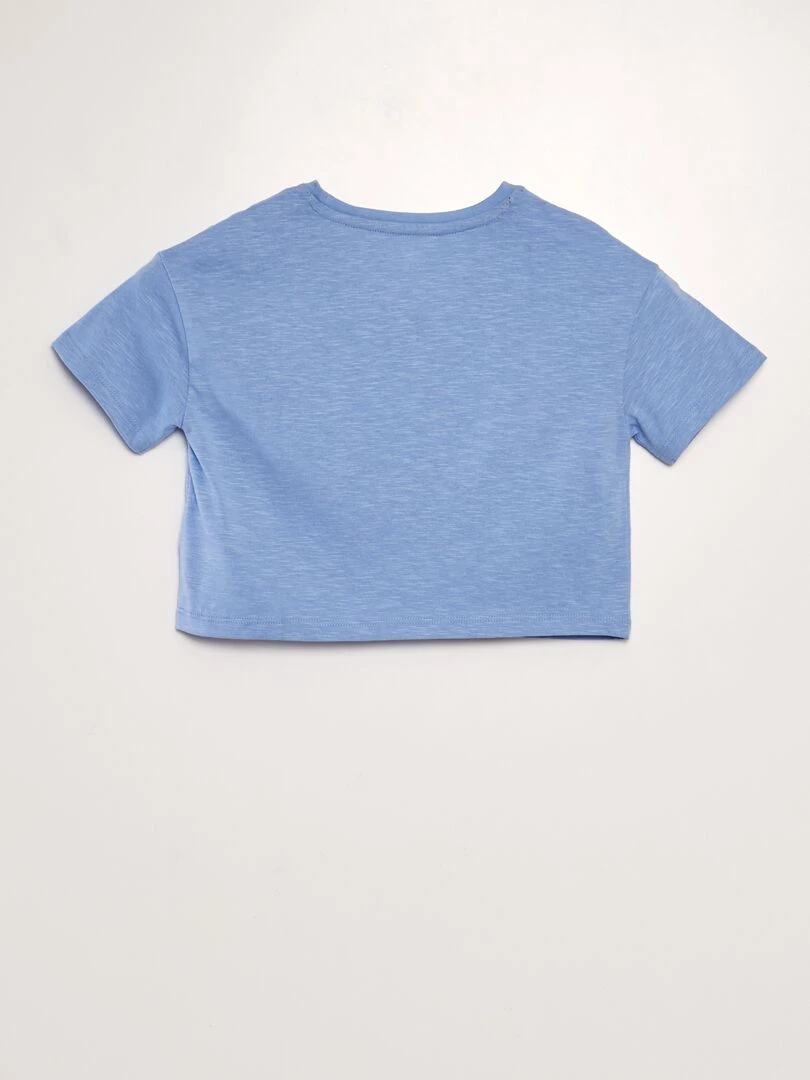 T shirt crop top 'Minnie'   Bleu