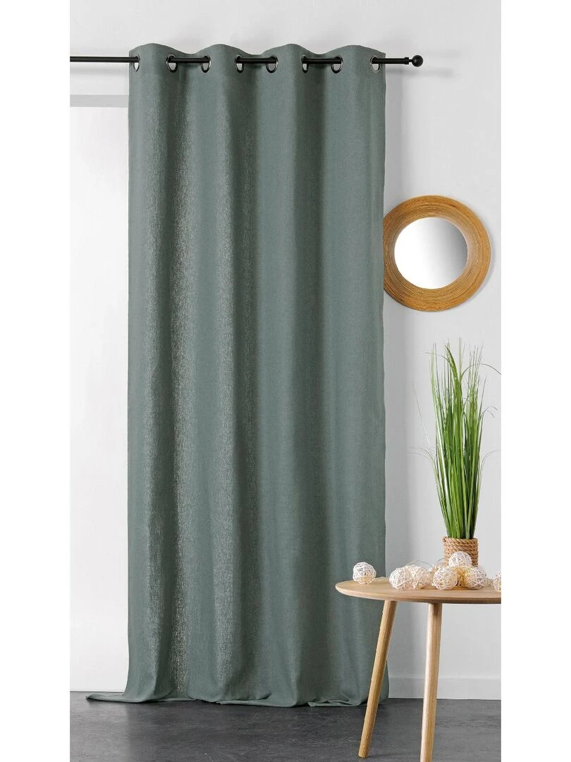 Rideau en coton et chanvre Gris foncé