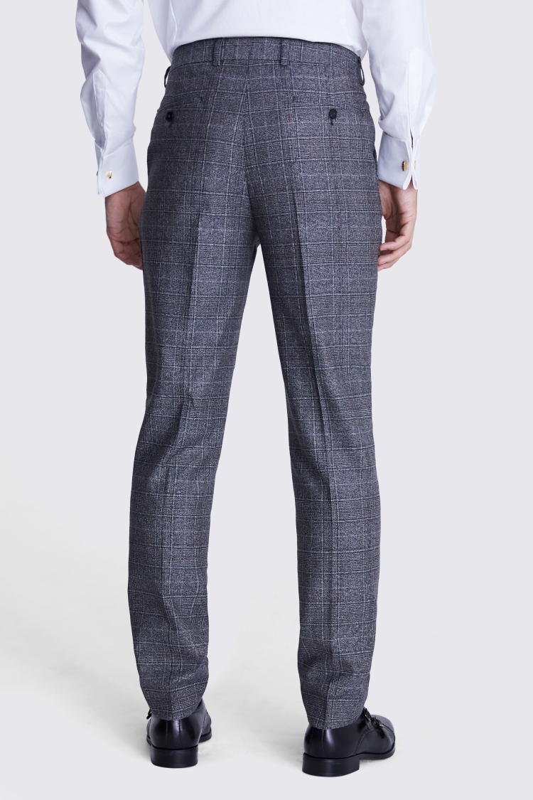 Italian Slim Fit Grey Check Trousers Buy Online at Moss