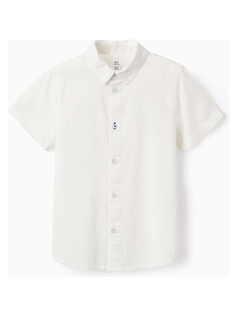 Chemise à manches courtes en coton pour garçon manches courtes PICASSO Blanc