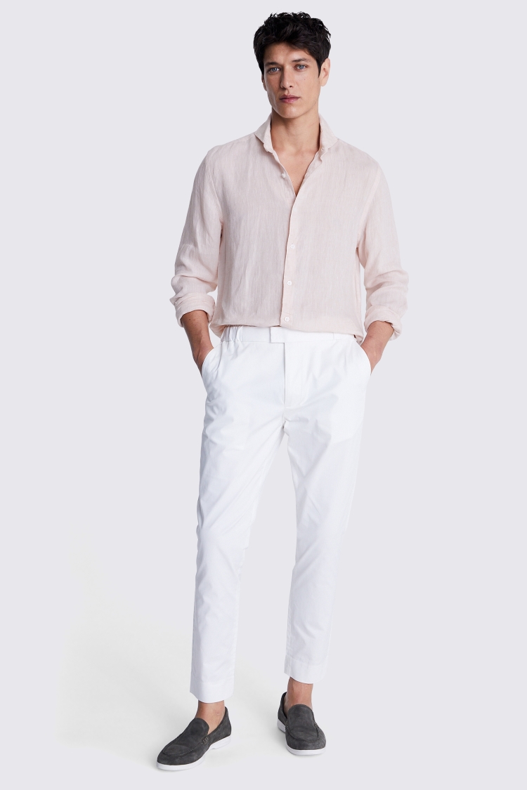 Cotton Linen Camel Stripe Shirt   Buy Online at Moss