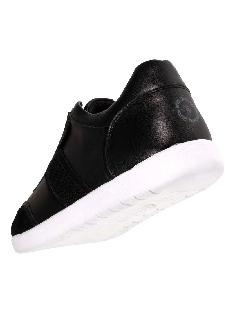 Baskets Confort Homme Mix matière Noir   Noir