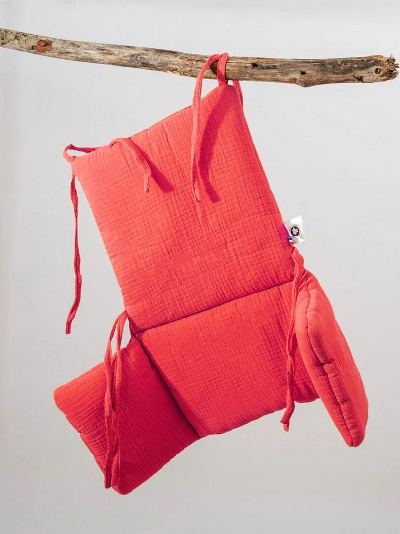 Coussin de Chaise Haute en Coton Bio Fraise   Rouge