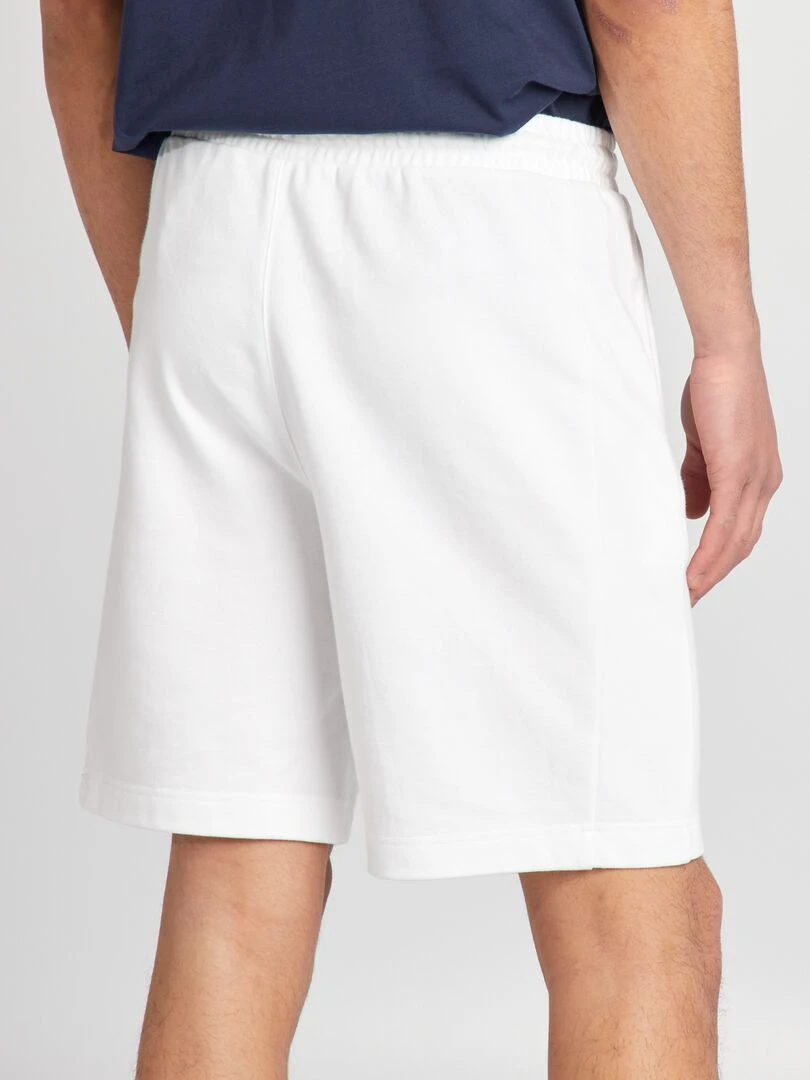 Short en molleton avec poches zippées   blanc