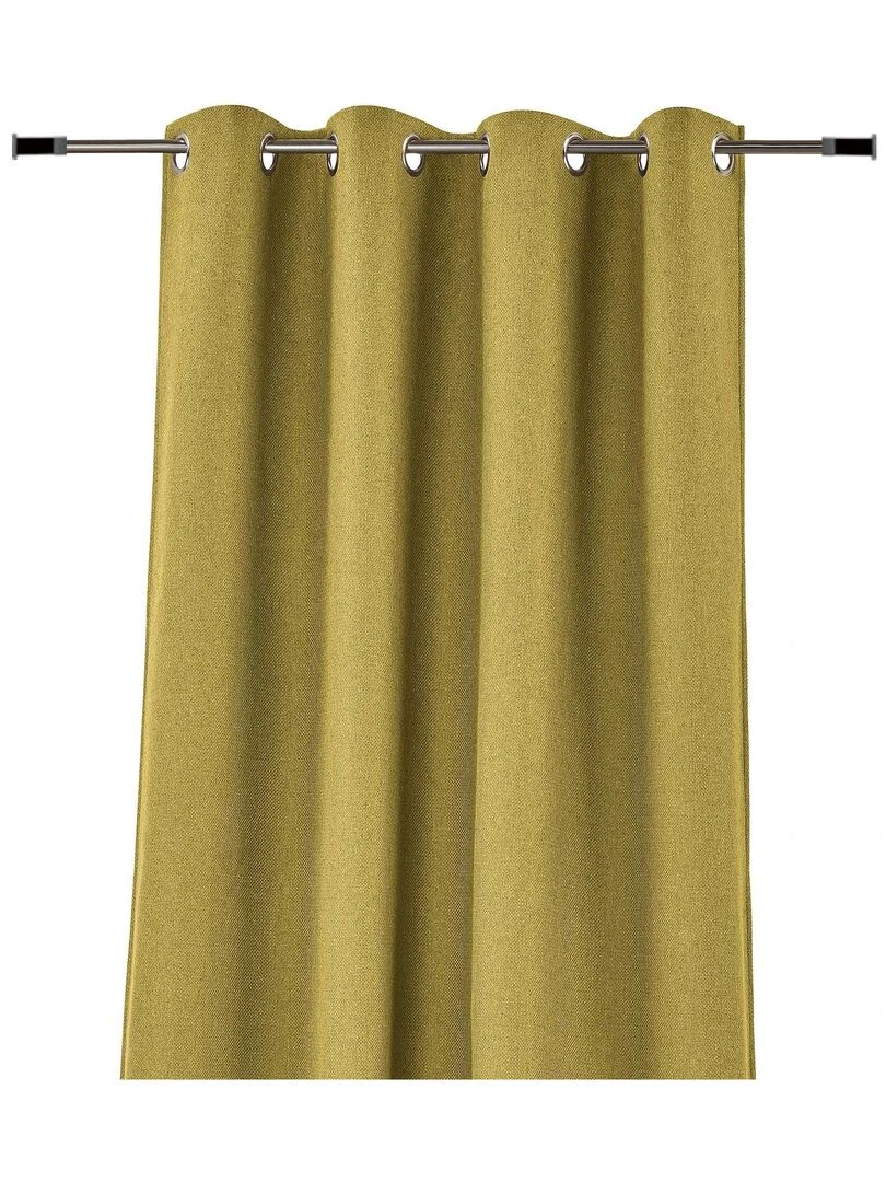 Rideau thermique jacquard doublé flanelle Jaune