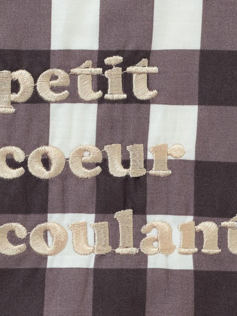 Bavoir élastiqué vichy Petit cœur coulant LITTLE CREVETTE Marron