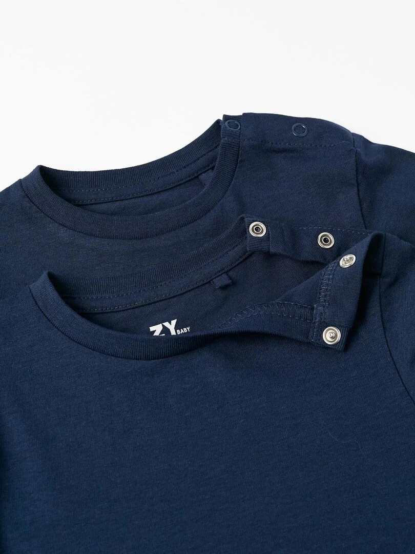 Pack 2 T shirts à manches longues pour bébé garçon manches longues MAXI NATURE   Bleu foncé