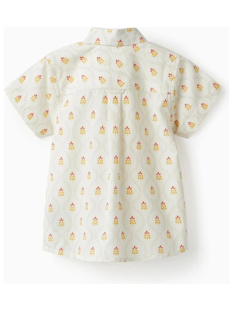 Chemise à manches courtes en coton pour bébé garçon manches courtes CÉRÉMONIE Blanc