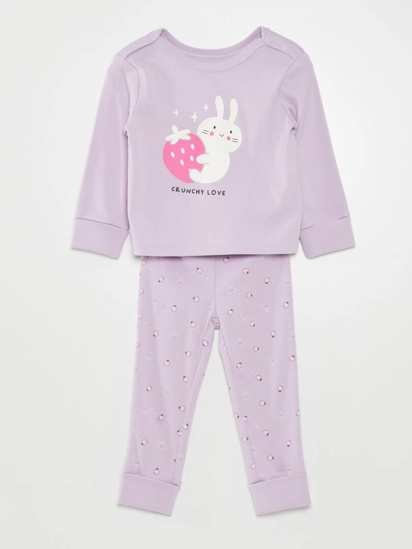 Ensemble de pyjama t shirt + pantalon 2 pièces Violet