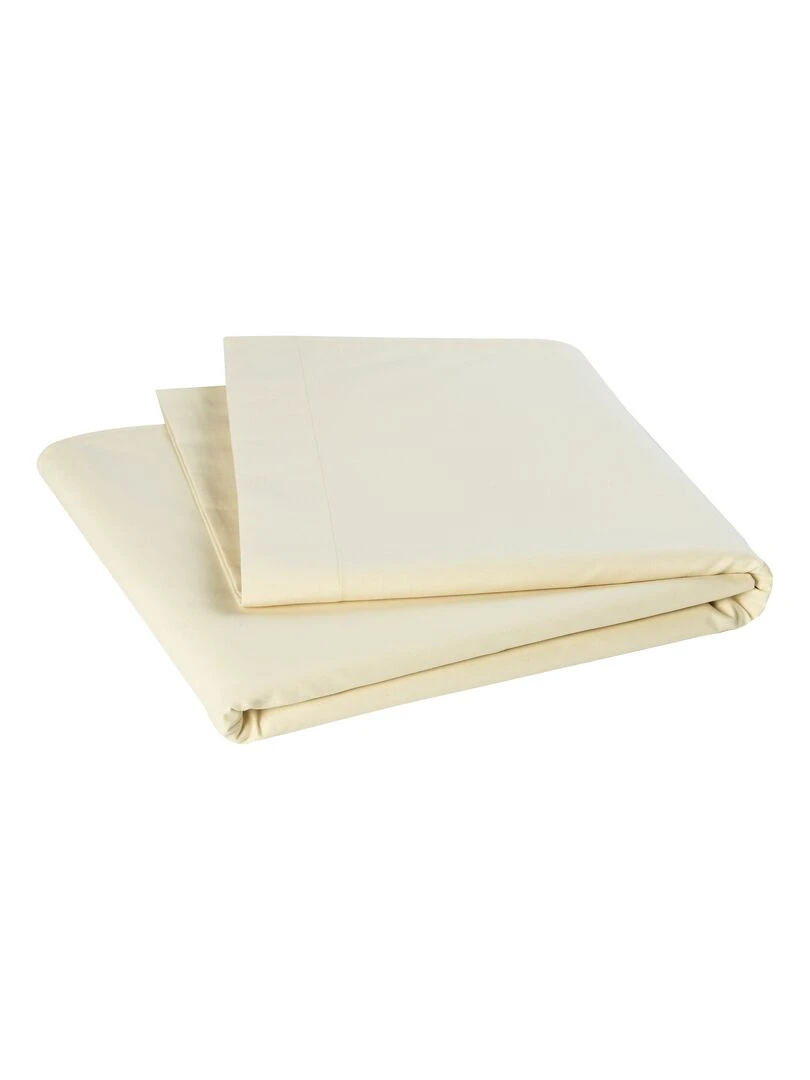 Drap plat pour lit bébé 100% coton Bio 'P'tit Basile' Ecru