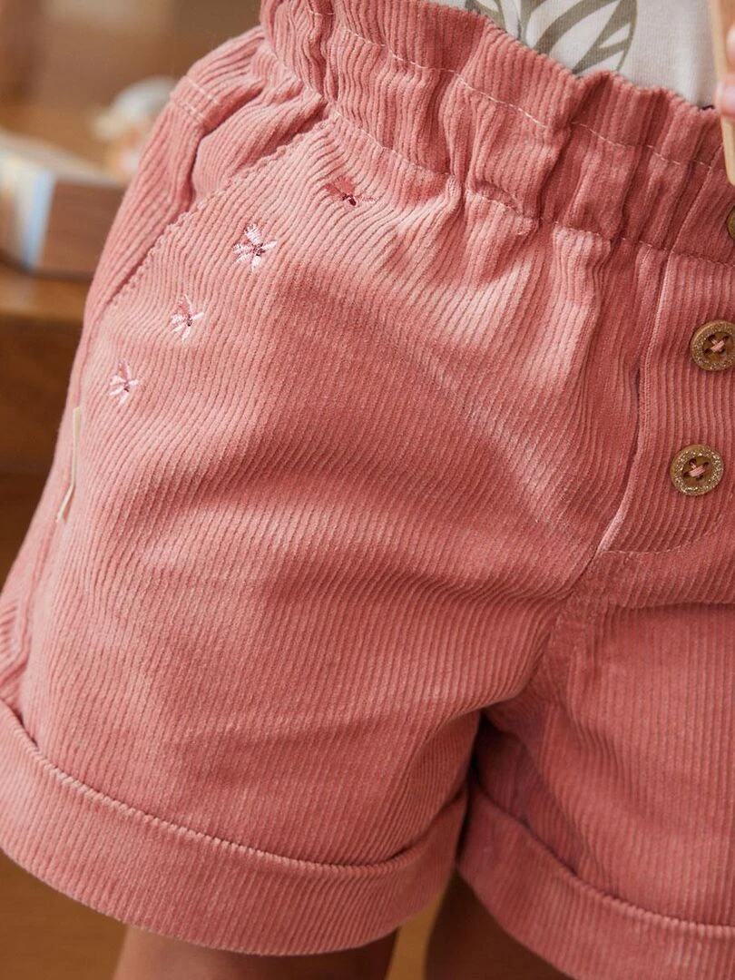 Short bébé en velours côtelé Rosa   Rose
