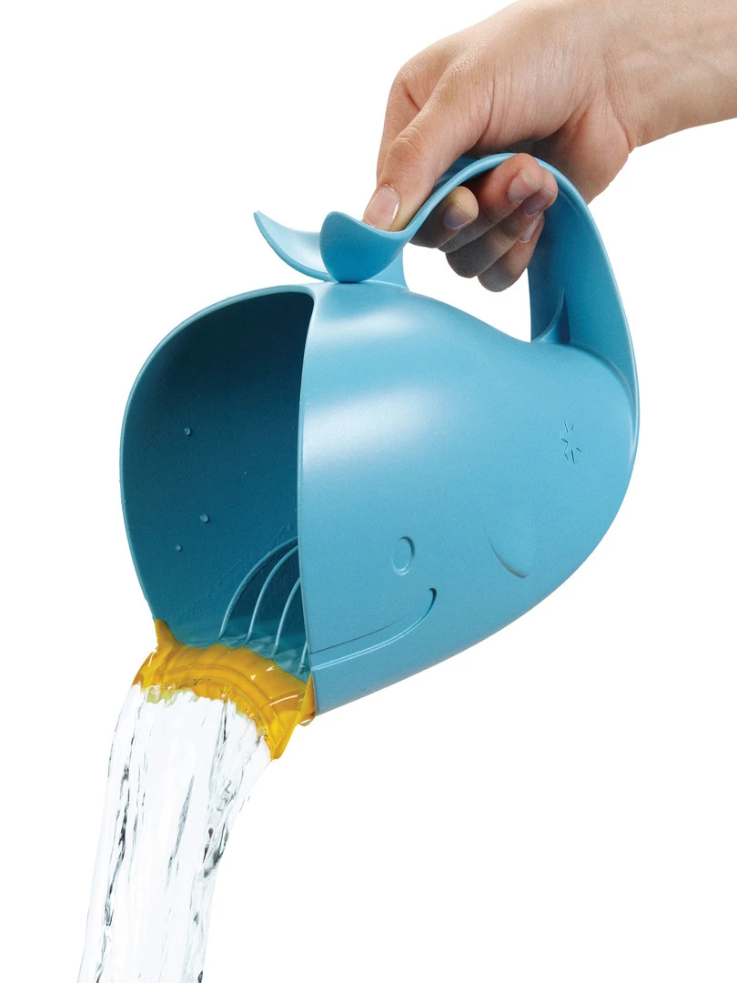 Rince tête baleine Moby bleu et jaune Bleu