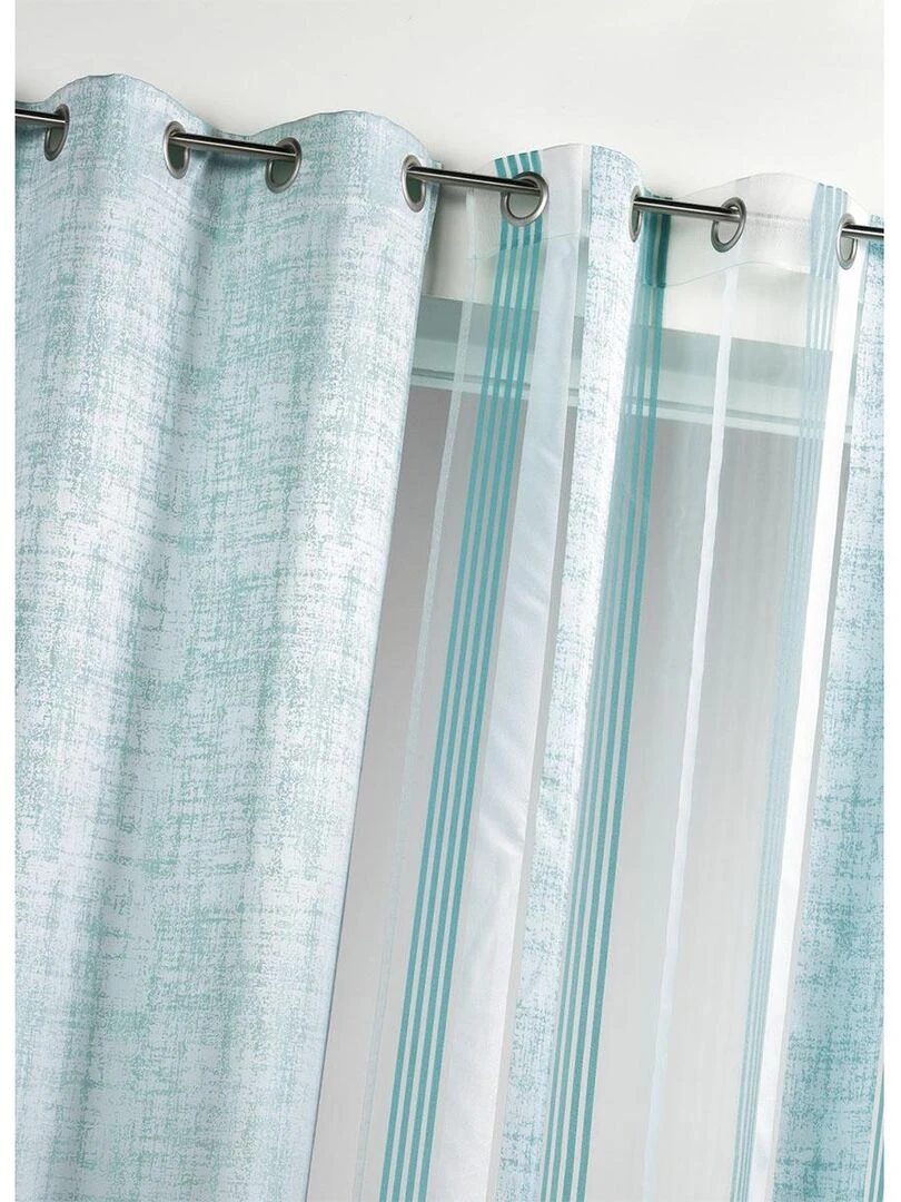 Rideau en jacquard lourd Bleu turquoise