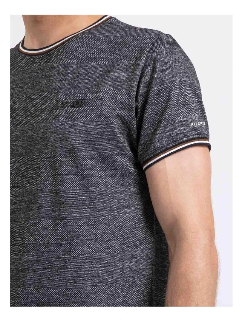 T shirt col rond pur coton NENALO Noir