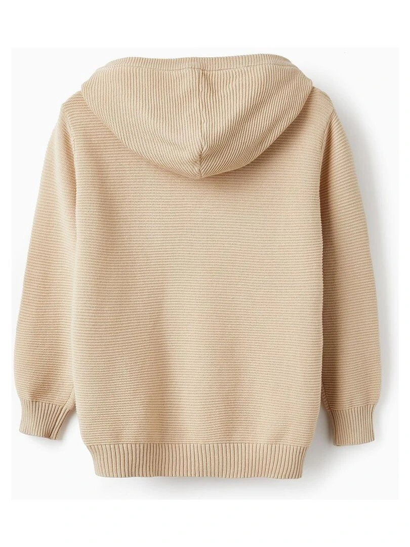 Pull à Capuche en Maille de Coton pour Garçon ATLANTIC COMPANY Beige clair