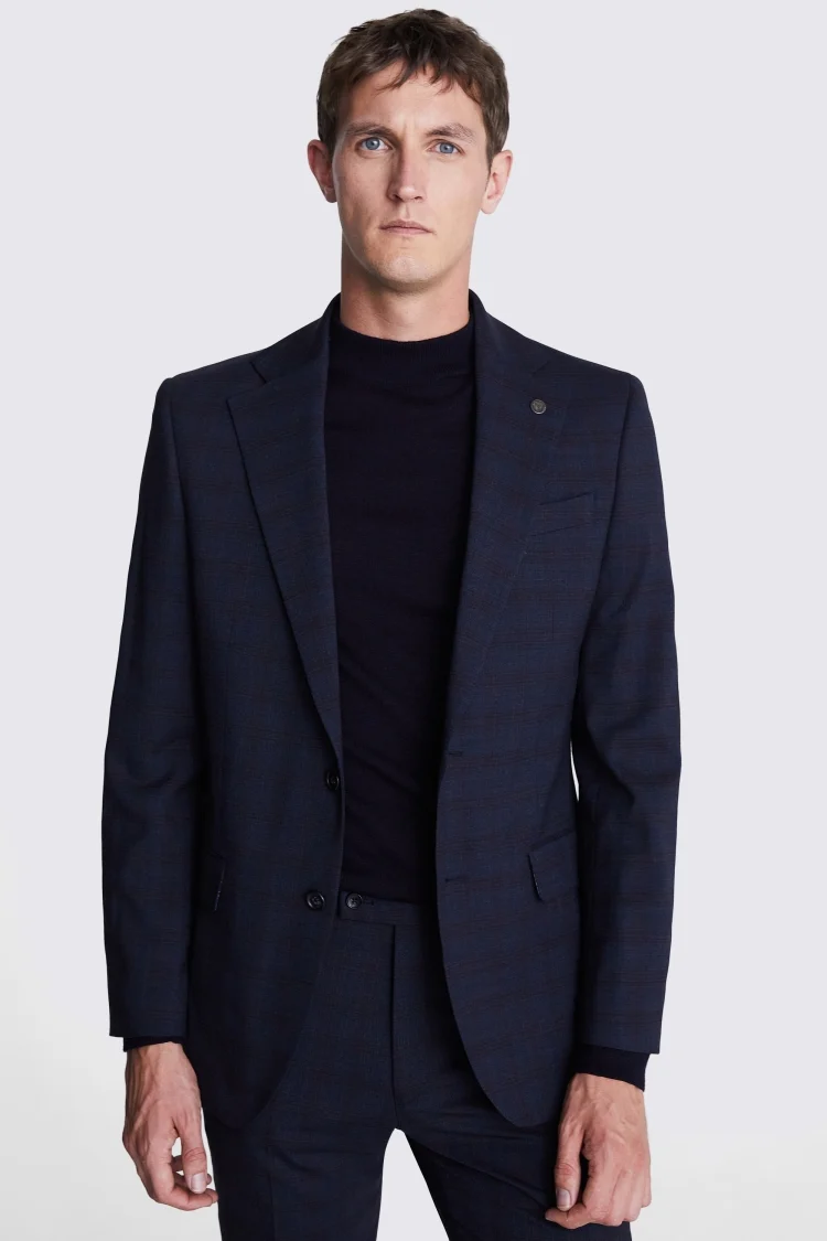 Ted Baker Tailored Fit Navy Check Jacket Buy Online at Moss