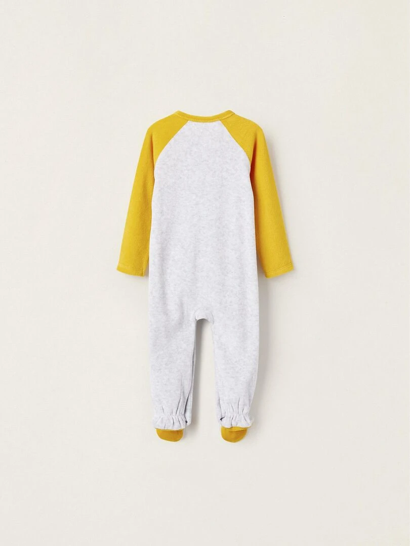 Grenouillère en velours avec motif 'Alien' pour bébé garçon OUT OF THIS WORLD Gris clair