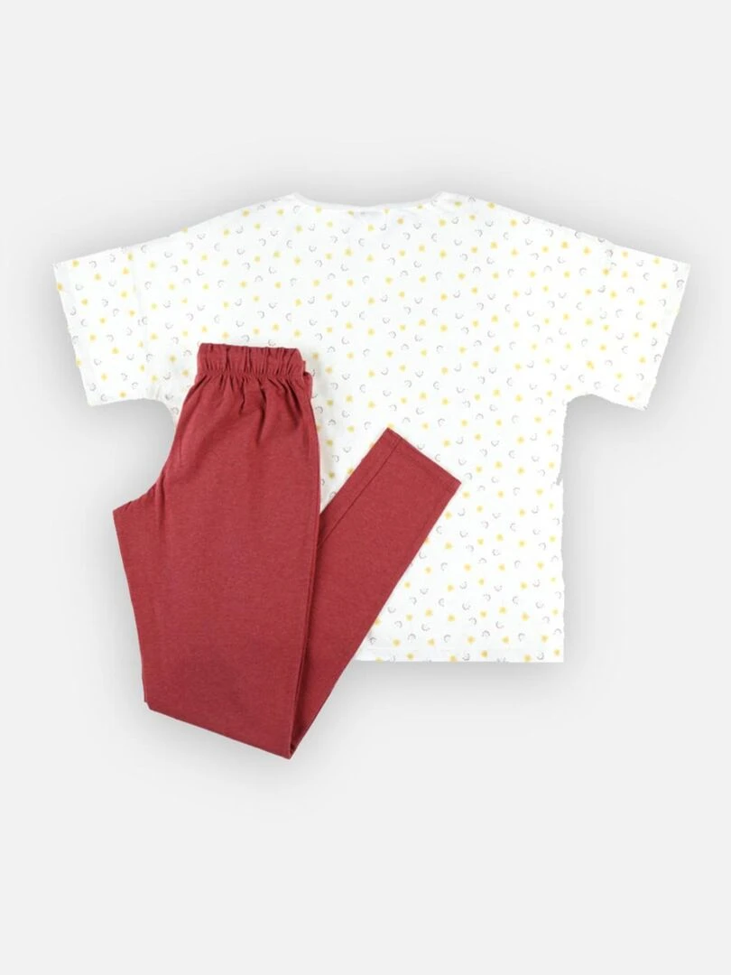 Pyjama 2 pièces maman ecru/roos Noukie's Blanc