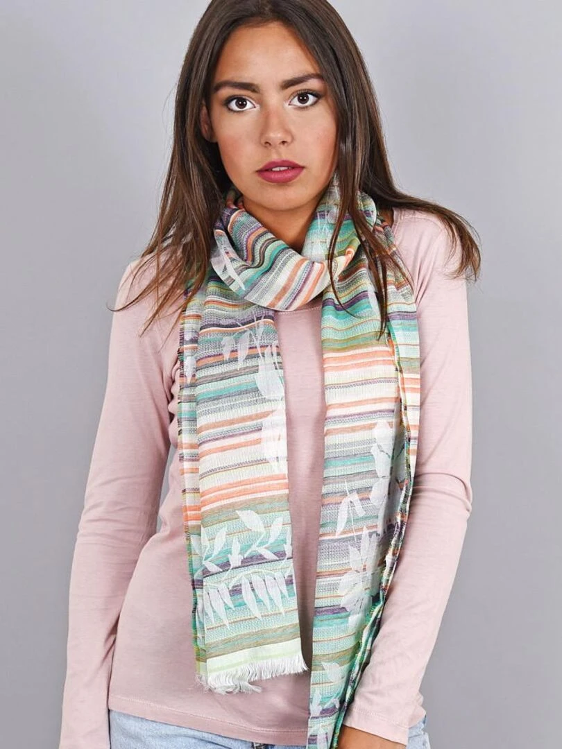 Echarpe légère Morgon   Fabriqué en France   Vert