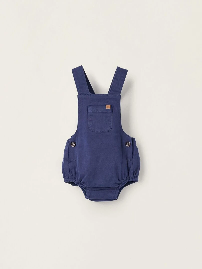 Combi short en Coton Sergé pour Nouveau Né Bleu foncé