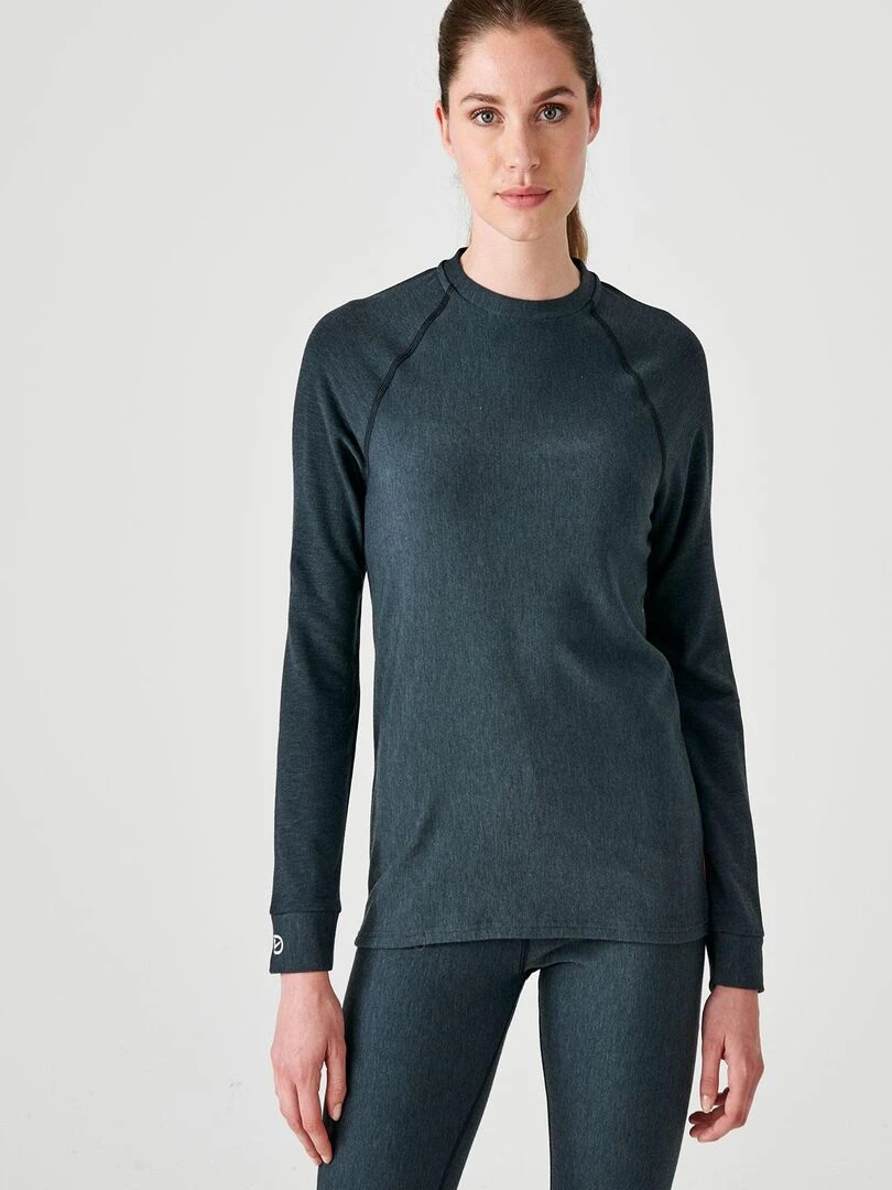T shirt col rond Comfort Thermolactyl 4 femme DamartSport Noir