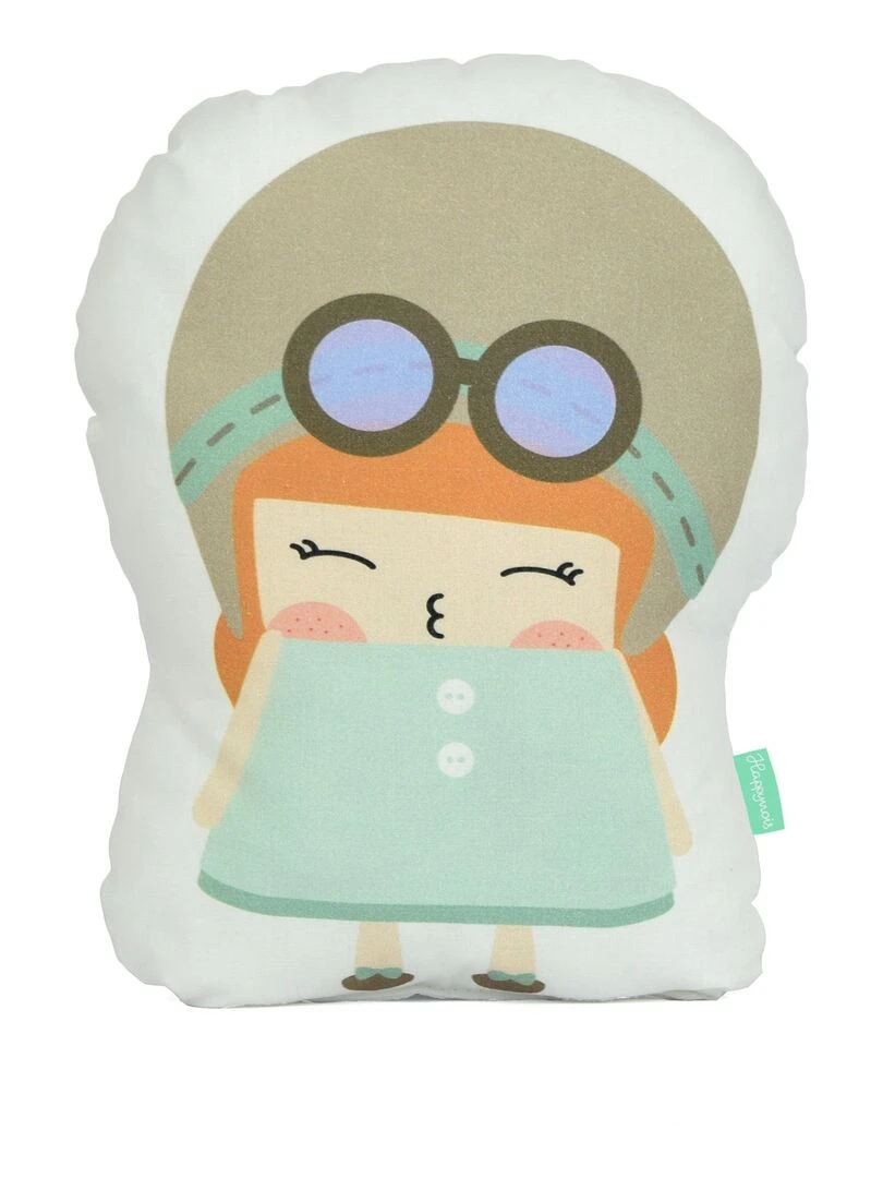Coussin Learning to fly "Happyfriday" Blanc