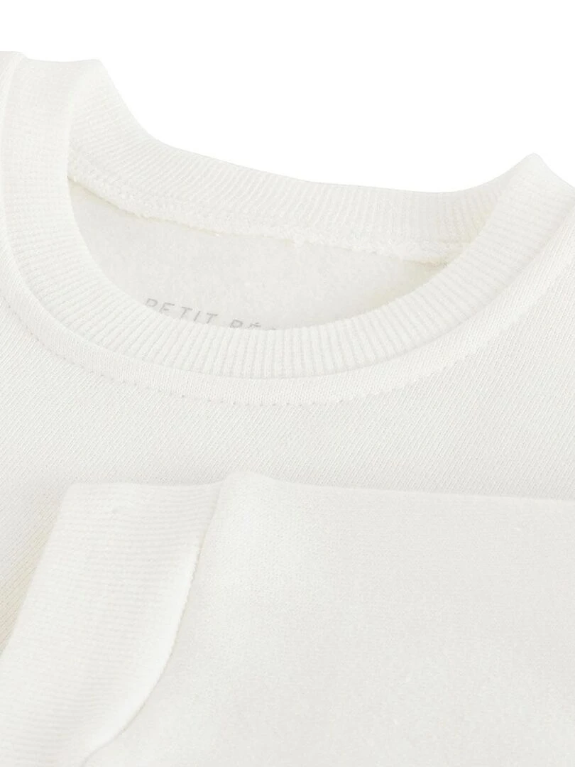 Sweat shirt en molleton fille Oumka   Ecru