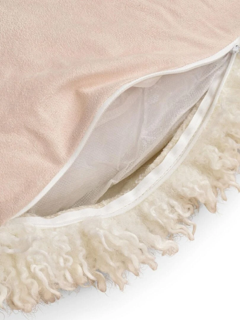 Coussin bouclette tout doux   Ecru