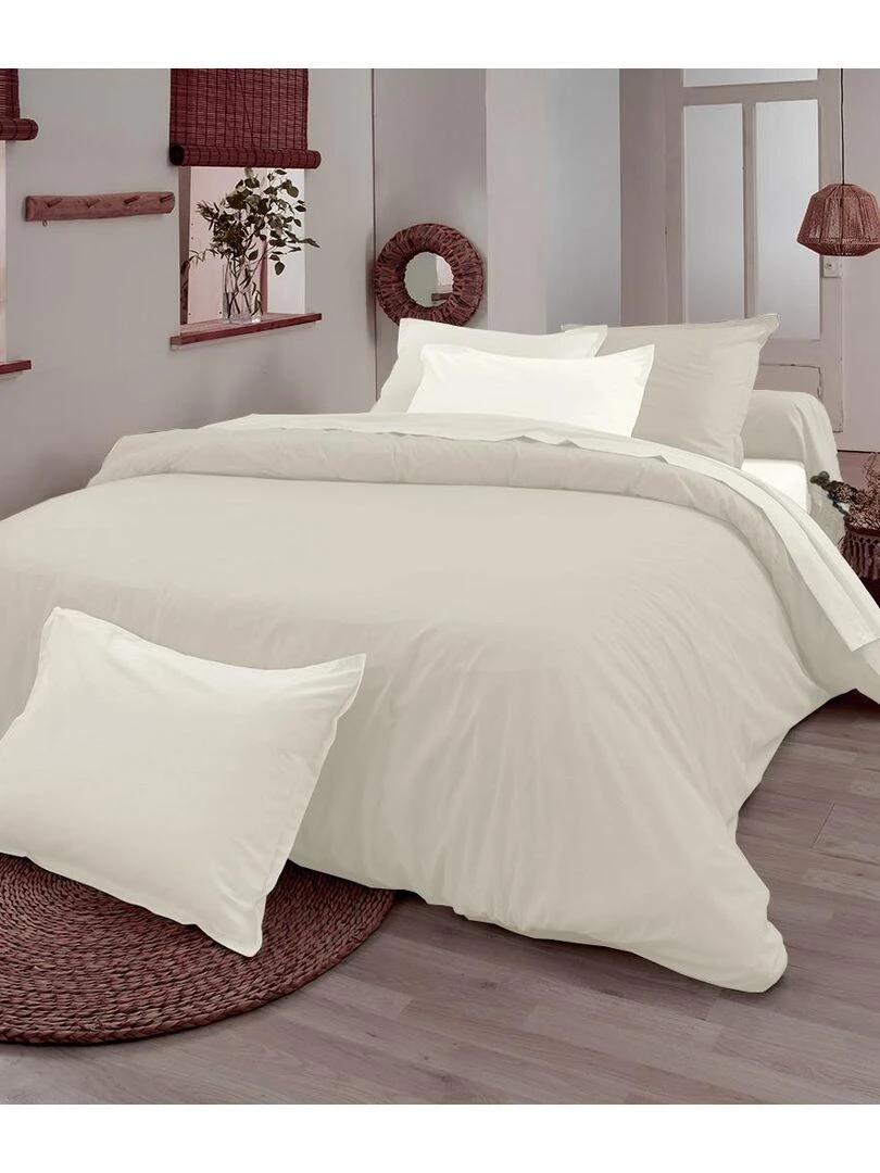 Drap plat en 100% coton biologique Beige sable