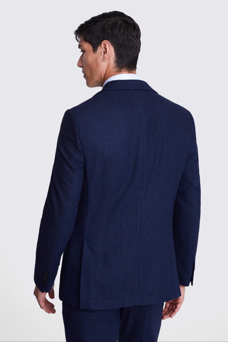 Tailored Fit Ink Herringbone Jacket   Buy Online at Moss