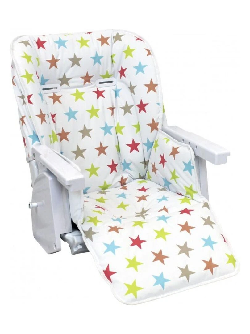 Housse d'assise pour chaise haute bébé enfant gamme Ptit Monsieur Bébé Multicolore