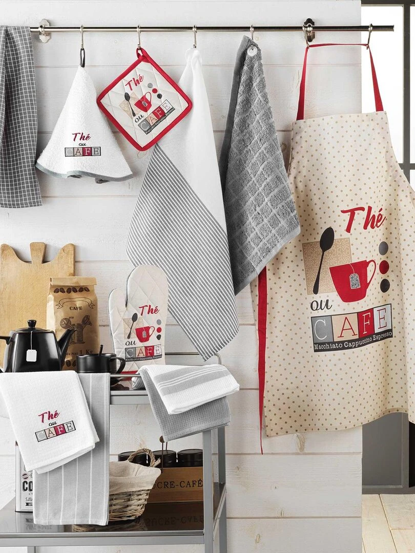 Gant et manique de cuisine 18 x 28 cm Dejeuner   Beige
