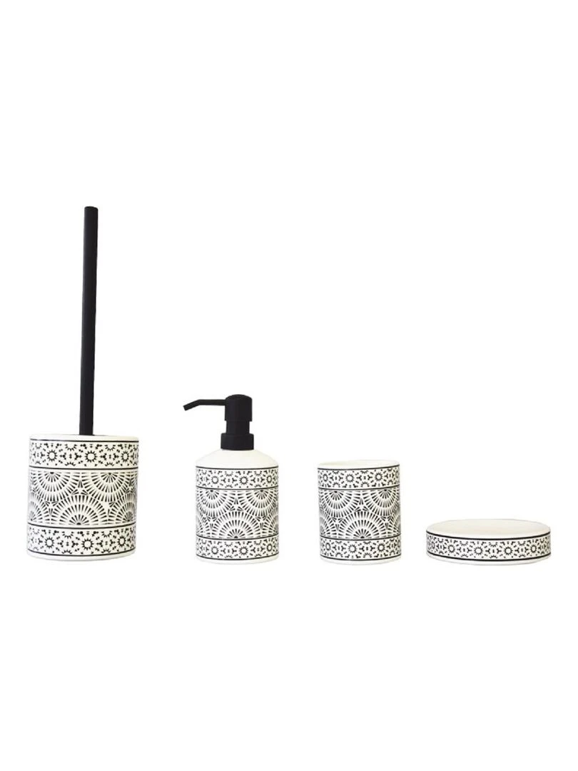 Guy Levasseur   Brosse wc en porcelaine blanc et noir   Blanc