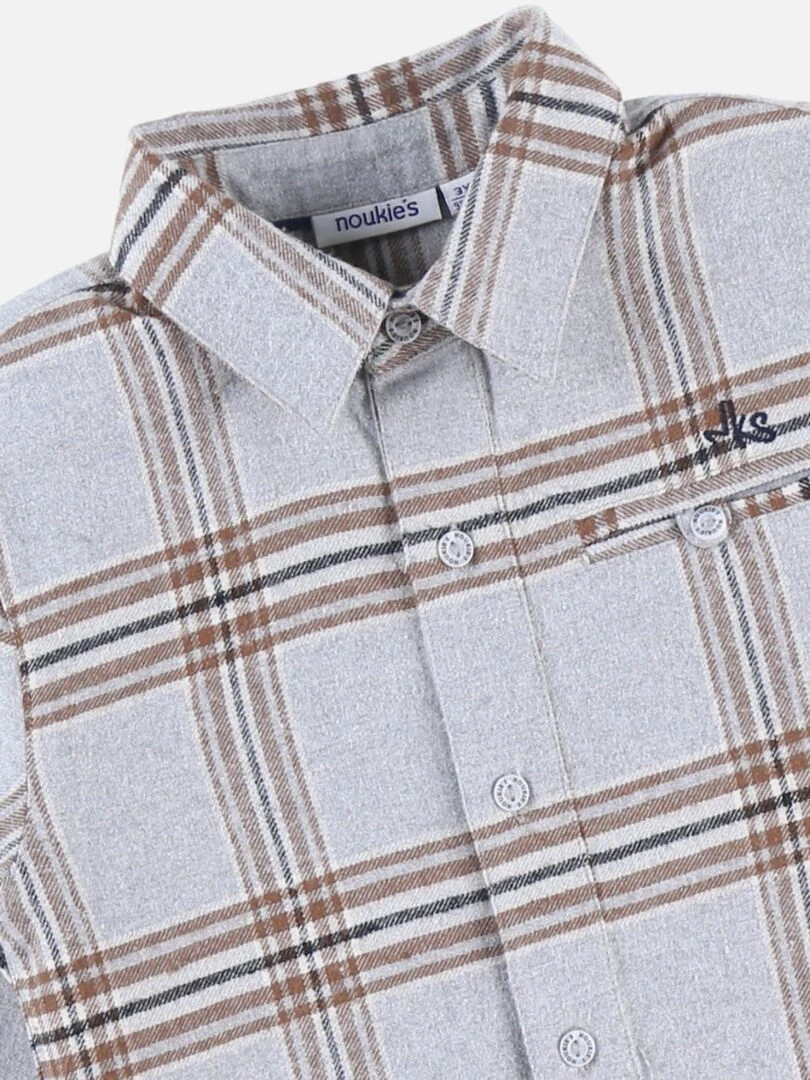 Chemise flannelle à carreaux  clair/brun   Gris