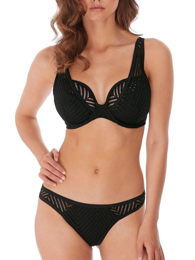 Haut de maillot de bain à armatures bonnets profonds Urban Noir