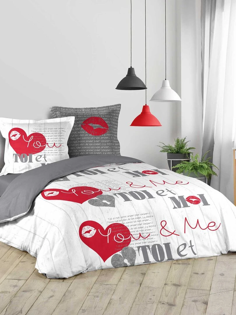 Parure Housse de couette Collection Toi & Moi Blanc
