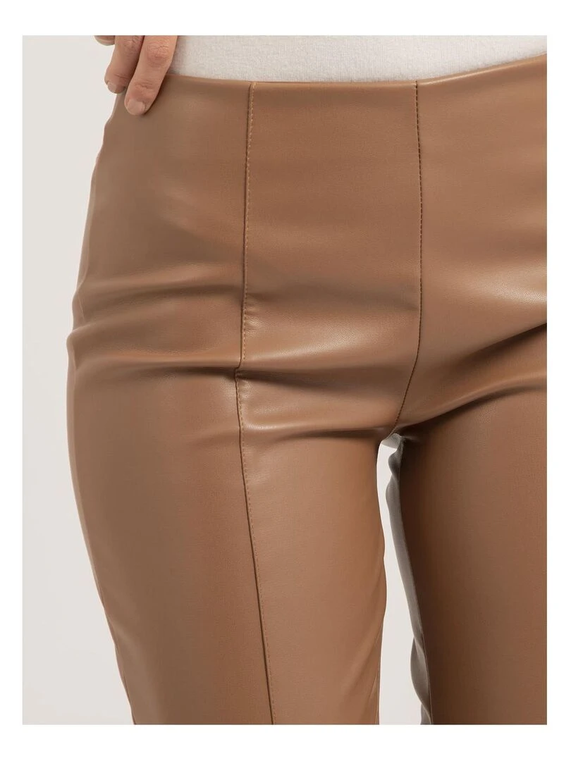 Pantalon legging simili cuir ELENA   Marron