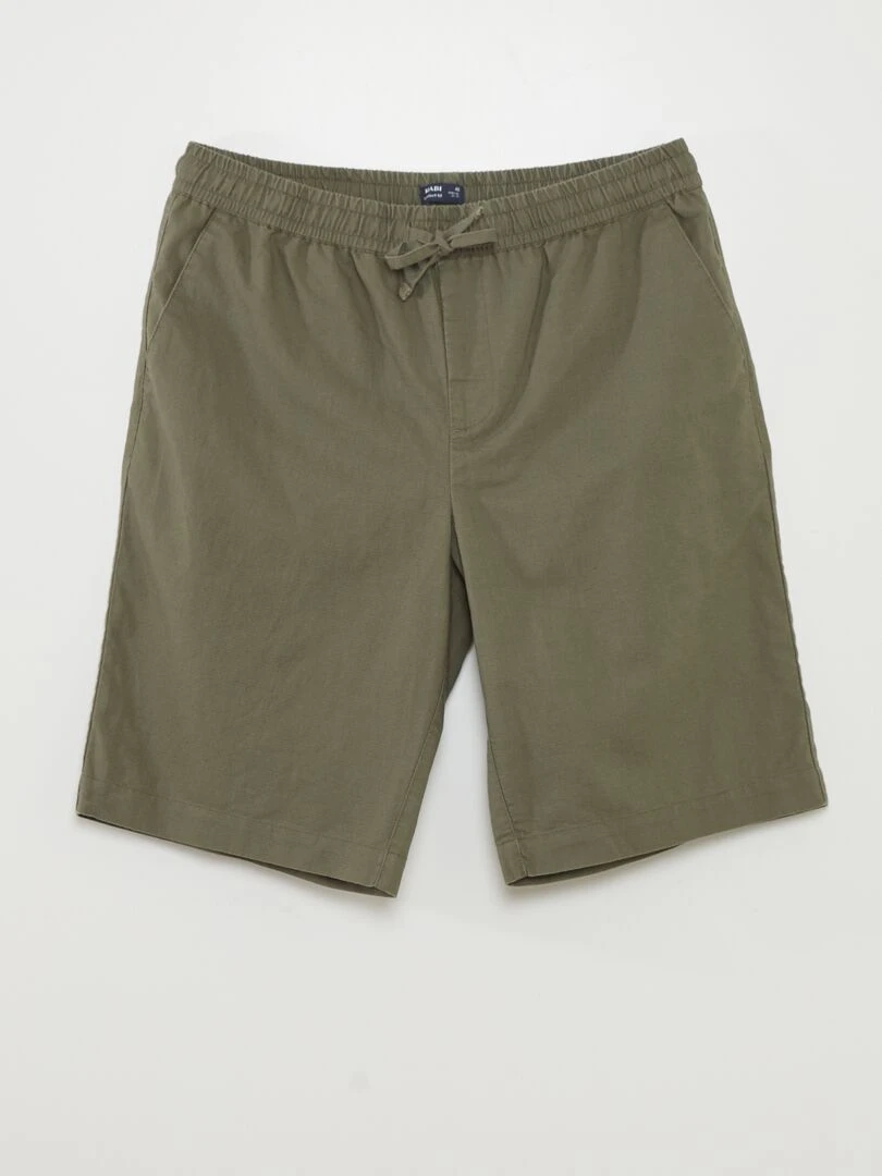 Bermuda chino large avec lin Vert