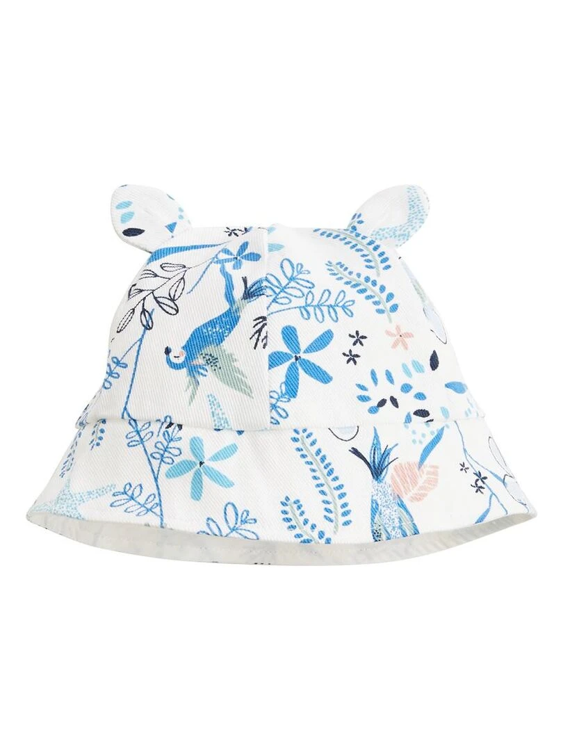 Combishort bébé + chapeau en gaze de coton Océan d'amour   Ecru
