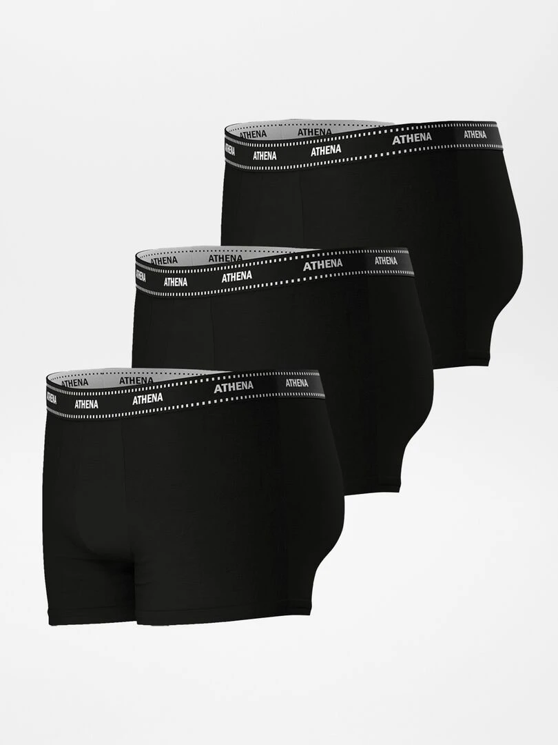 Lot de 3 boxers stretch 'Athena' Noir