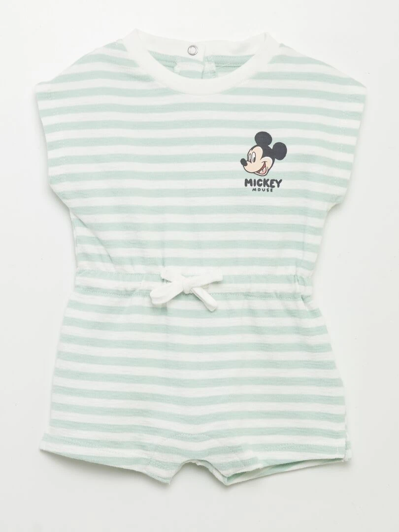 Barboteuse en french terry 'Disney' Vert